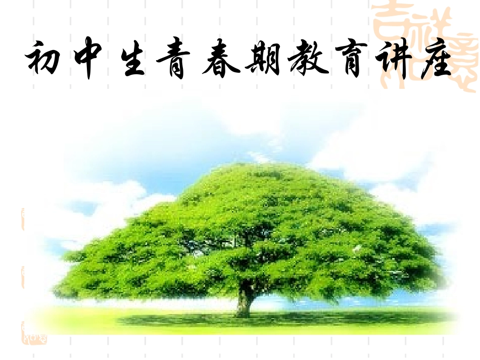 初中生青春期教育讲座_第1页