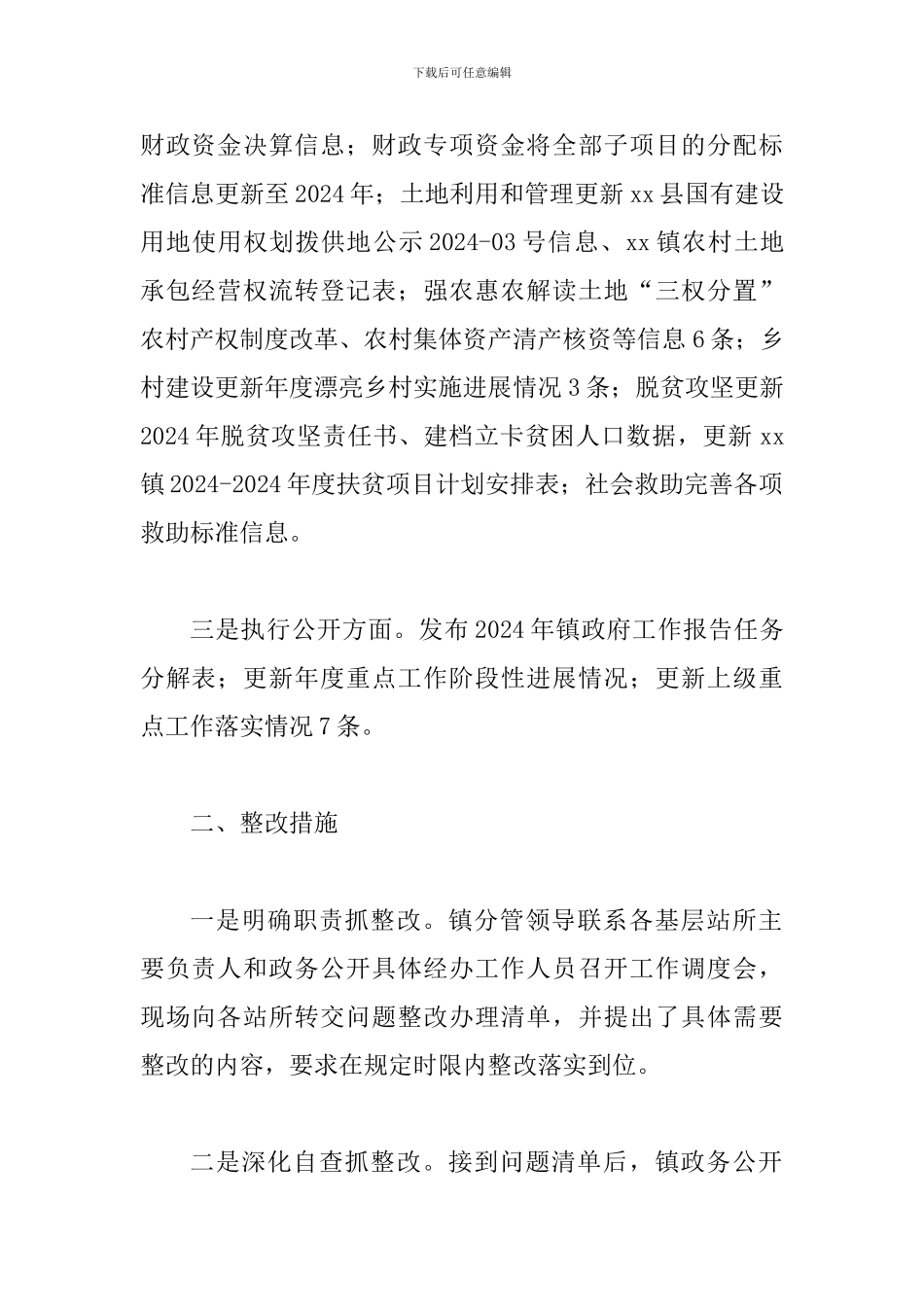 2024年某政务公开工作整改落实情况报告_第2页