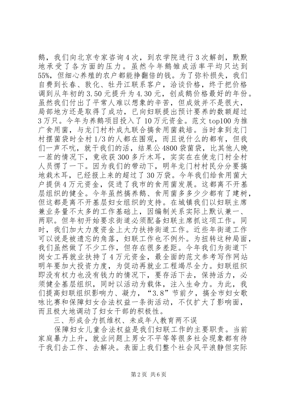 妇联年终总结范文 _第2页