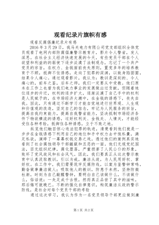 观看纪录片旗帜有感