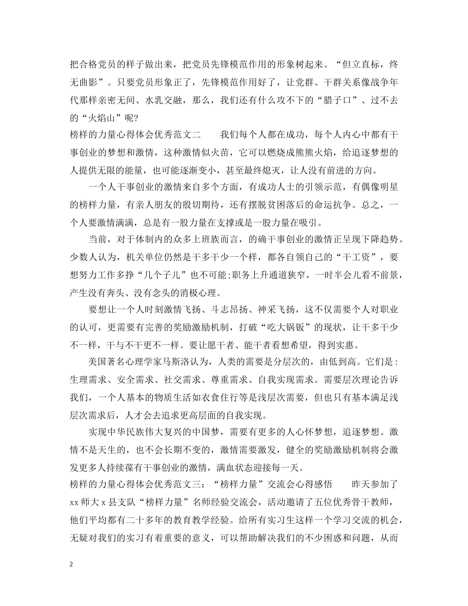 榜样的力量心得体会优秀范文 _第2页