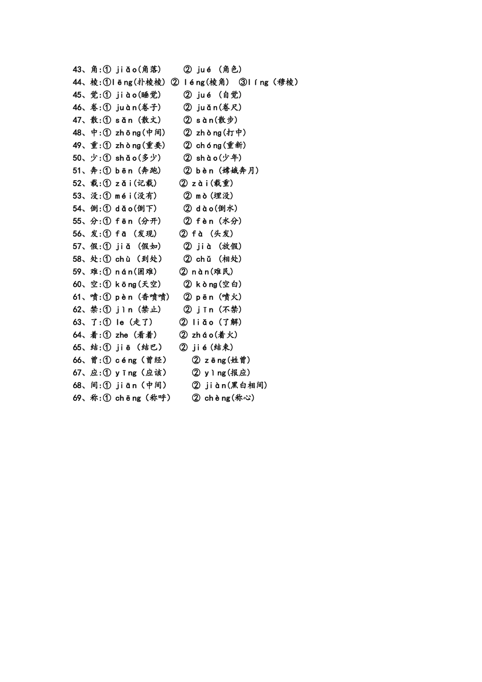 二年级上册多音字总结_第2页