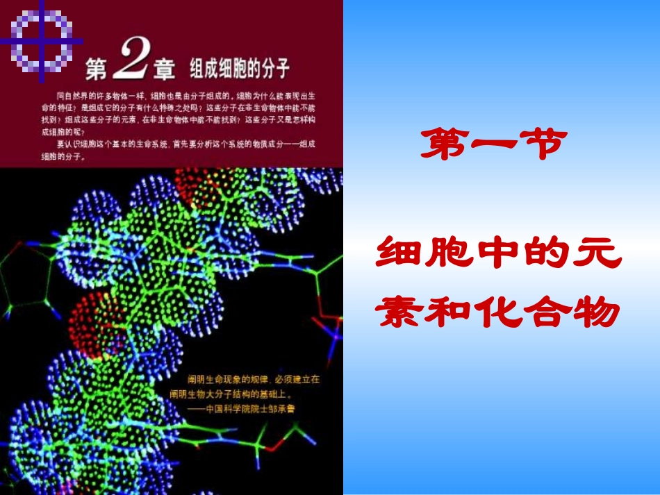 高一生物细胞中的元素和化合物(1)_第1页