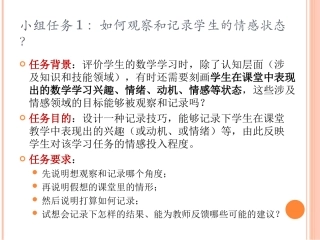 数学课堂学习评价小组任务