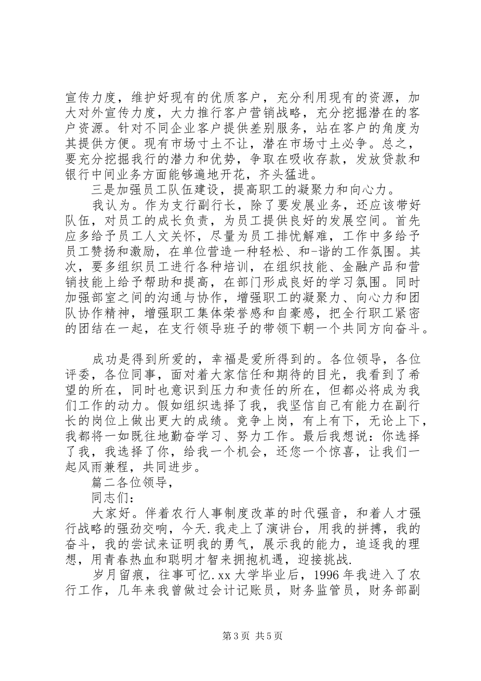 银行副行长职位竞聘演讲稿两篇_第3页