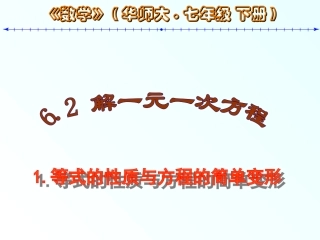 方程的简单变形(等式性质)