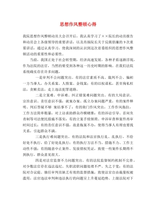 思想作风整顿心得 