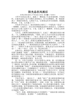 风雨之后见彩虹