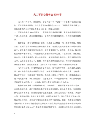 大二军训心得体会3000字 