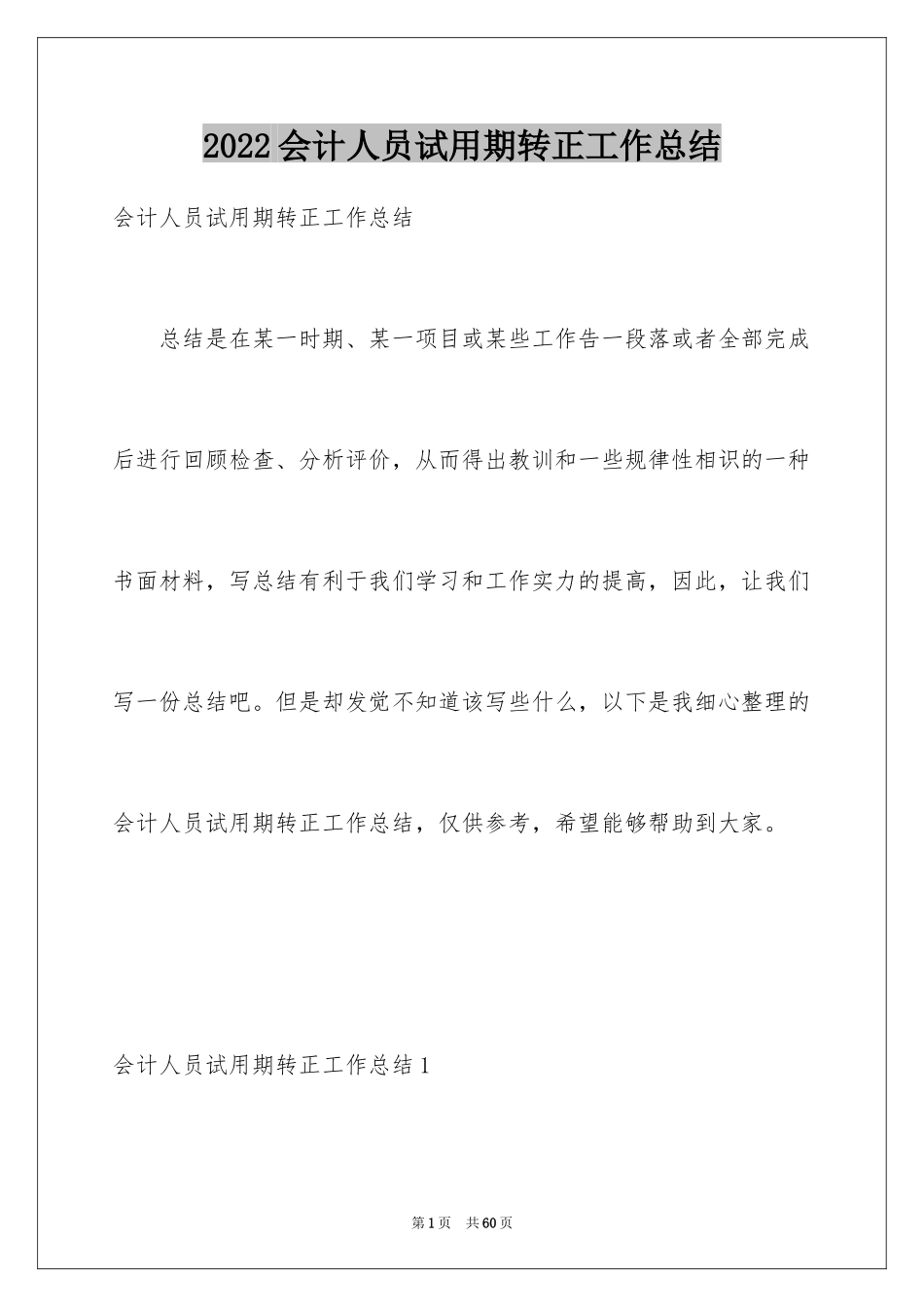 2024会计人员试用期转正工作总结_第1页