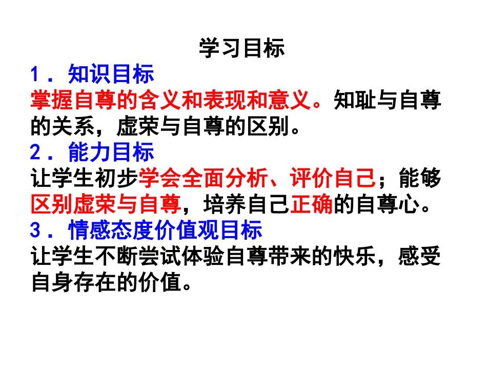 人教版七下政治第一单元第一课自尊是人人都需要的(13张幻灯片）_第3页