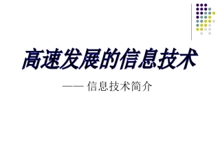 高速发展的信息技术信息技术简介