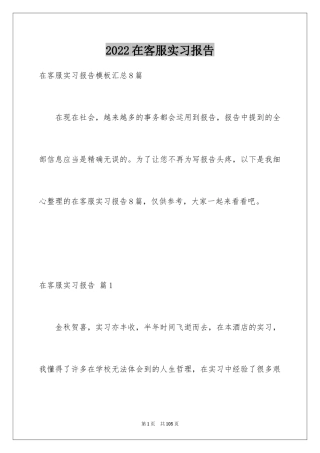 2024在客服实习报告_2