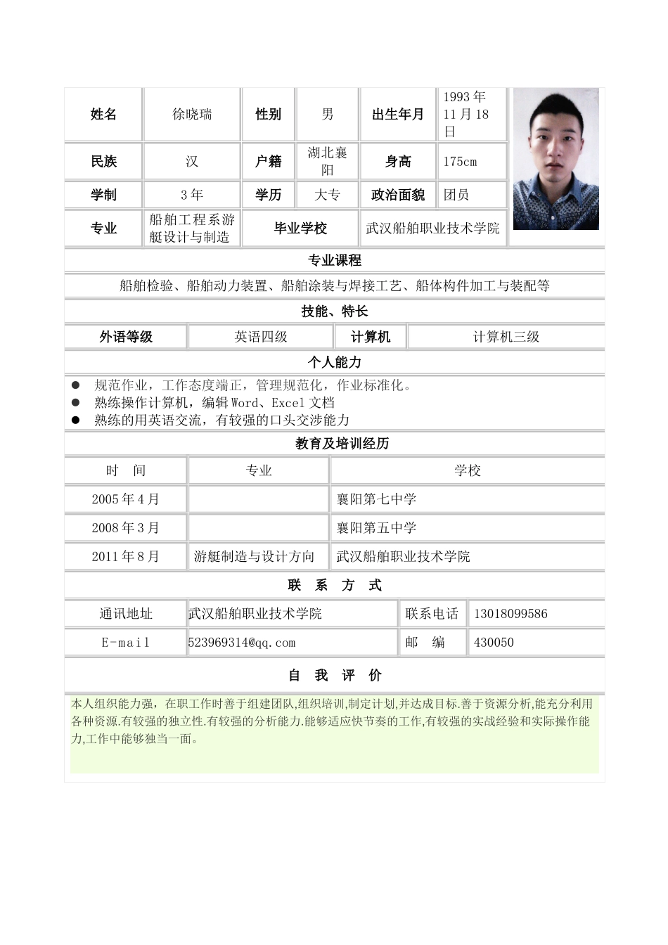 个人简历样本_第2页