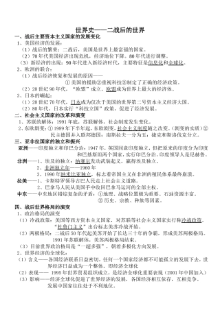 二战后的世界