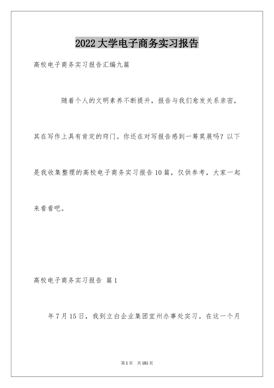 2024大学电子商务实习报告_1_第1页