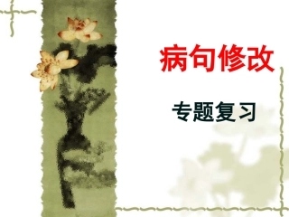 初中语文病句修改专题复习