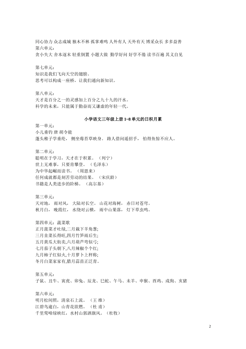 小学语文人教版一至六年级日积月累 (2)_第2页