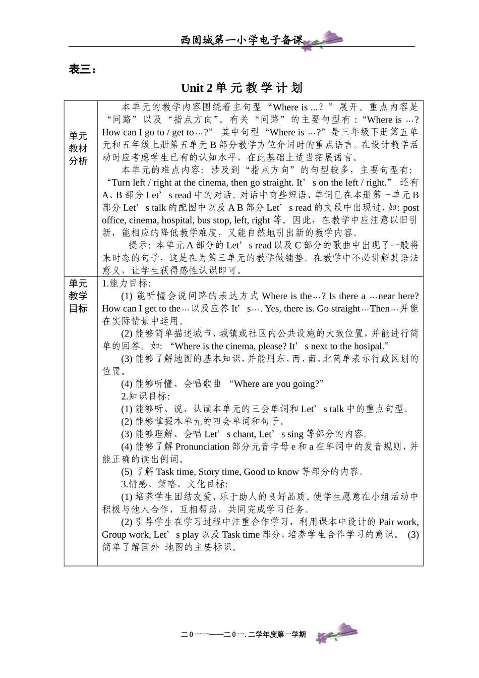 六年级电子备课第二单元刘燕_第1页