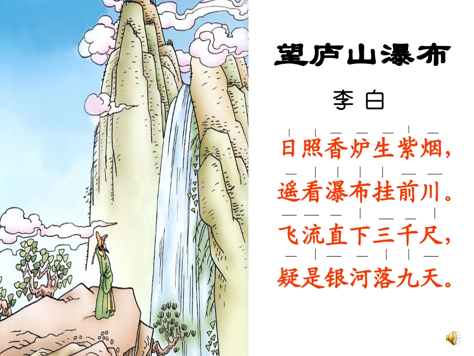 望庐山瀑布课件_第3页