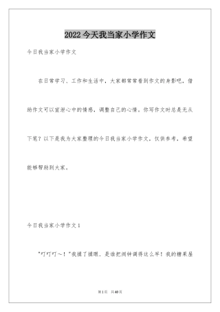 2024今天我当家小学作文_4