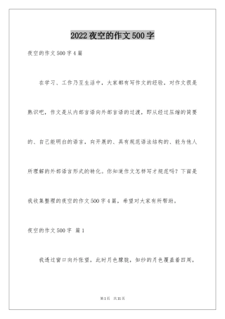 2024夜空的作文500字