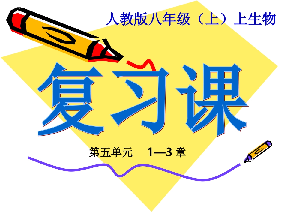 八年级上册生物第五单元1-3章复习_第1页