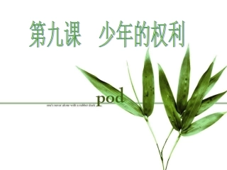 政治：第九课《少年的权利》课件(教科版七年级下)