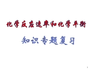 专题复习化学反应速率和化学平衡