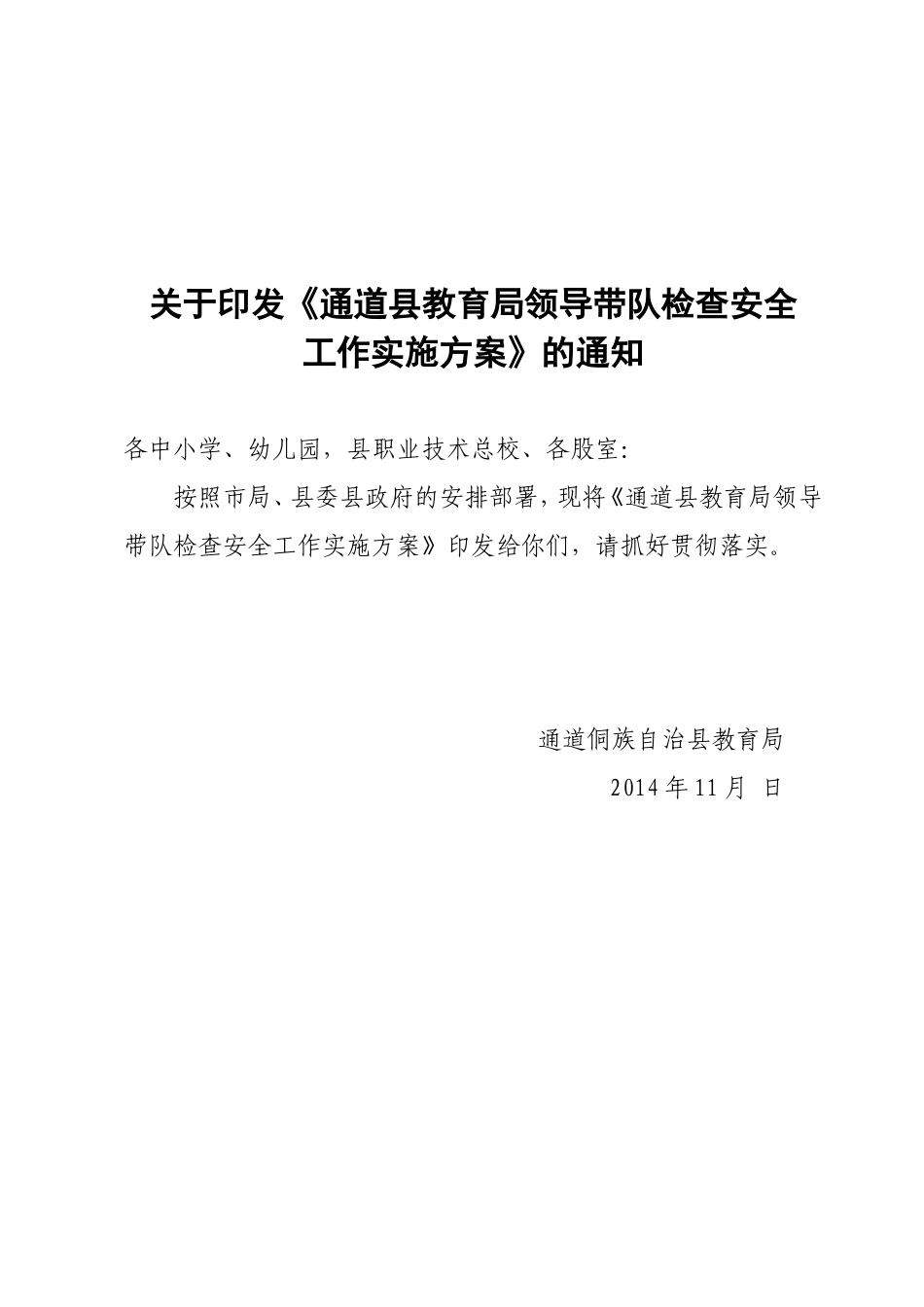 领导带队检查安全工作方案_第1页