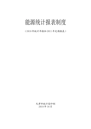 天津能源统计报表制度XXXX