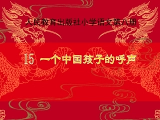 一个中国孩子的呼声课件