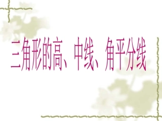 三角形的高、中线、角平分线
