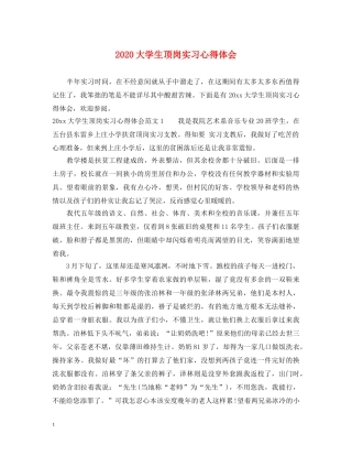 2024大学生顶岗实习心得体会 