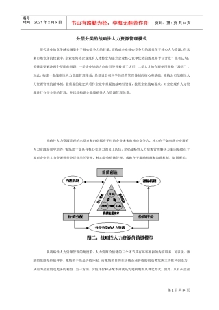 分层分类的战略性人力资源管理模式