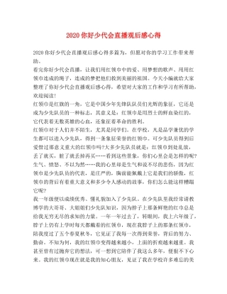 2024你好少代会直播观后感心得 