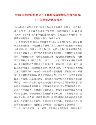 2024年度政府信息公开工作整改落实情况的报告汇编 上一年度整改落实情况 