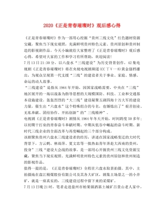 2024《正是青春璀璨时》观后感心得 