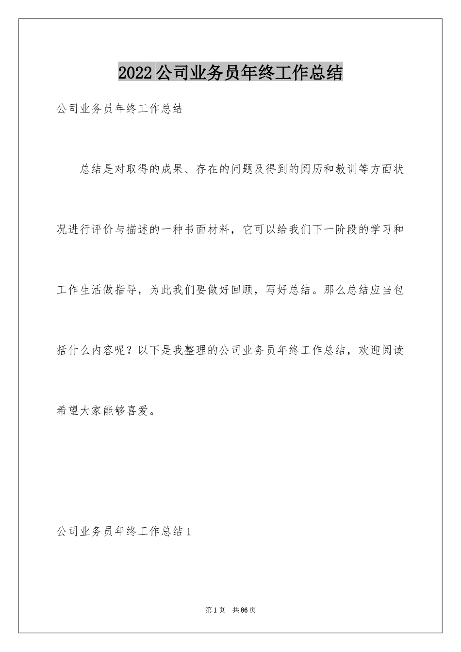 2024公司业务员年终工作总结_第1页