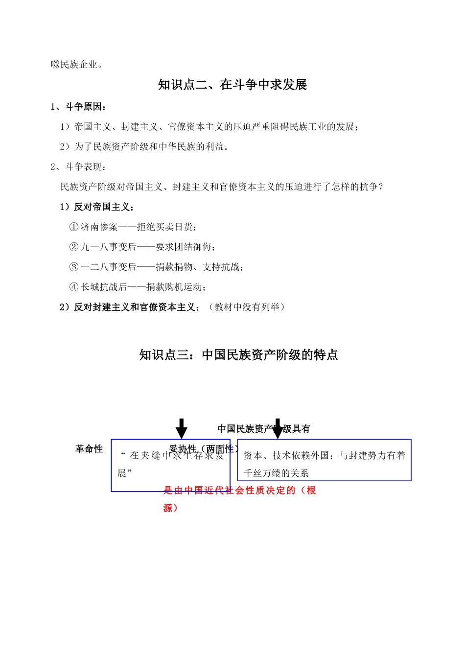 高中历史 《近代中国资本主义的历史命运》学案2 人民版必修2_第2页