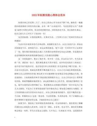 20XX年拓展实践心得体会范本 