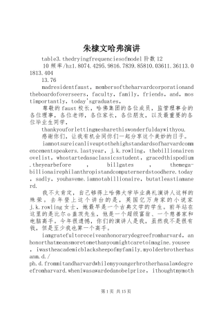 朱棣文哈弗演讲稿