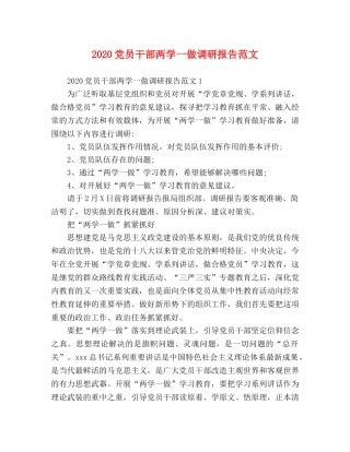 2024党员干部两学一做调研报告范文 