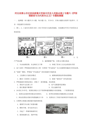 河北省唐山市迁西县新集中学高中历史 专题六《罗斯福新政与当代资本主义》专题检测题 人民版必修2
