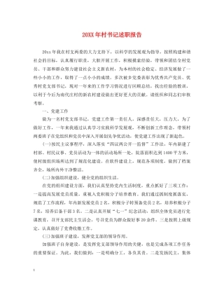 20XX年村书记述职报告 (000002)