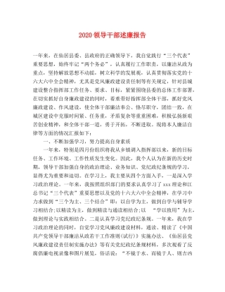 2024领导干部述廉报告 