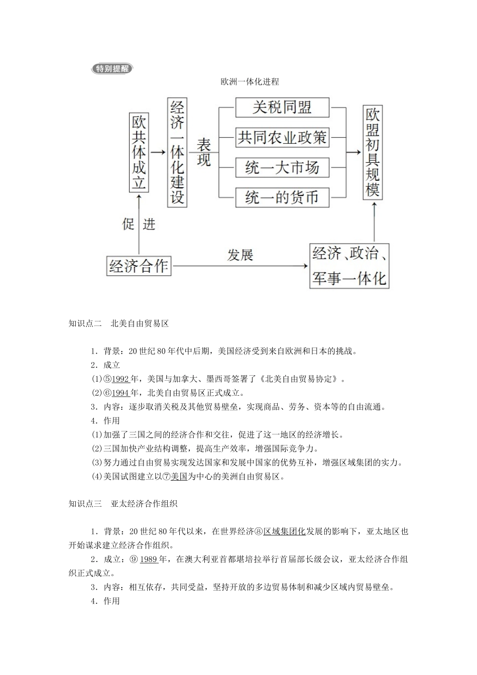 高中历史 第八单元 世界经济的全球化趋势 第23课 世界经济的区域集团化学案（含解析）新人教版必修2-新人教版高一必修2历史学案_第2页