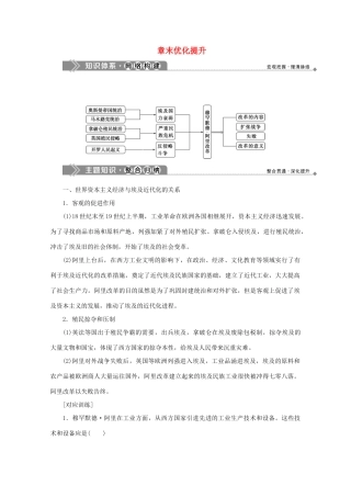 高中历史 第六章 埃及穆罕默德·阿里改革章末优化提升学案 北师大版选修1-北师大版高二选修1历史学案