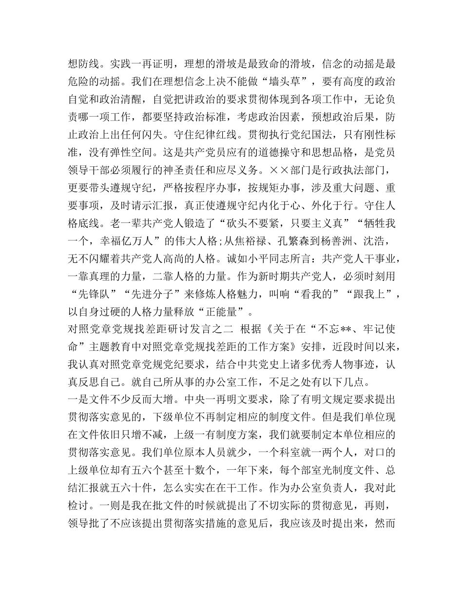 【最新主题教育对照党章党规找差距个人检视研讨心得交流发言3篇】党章党规主题有哪些 _第3页