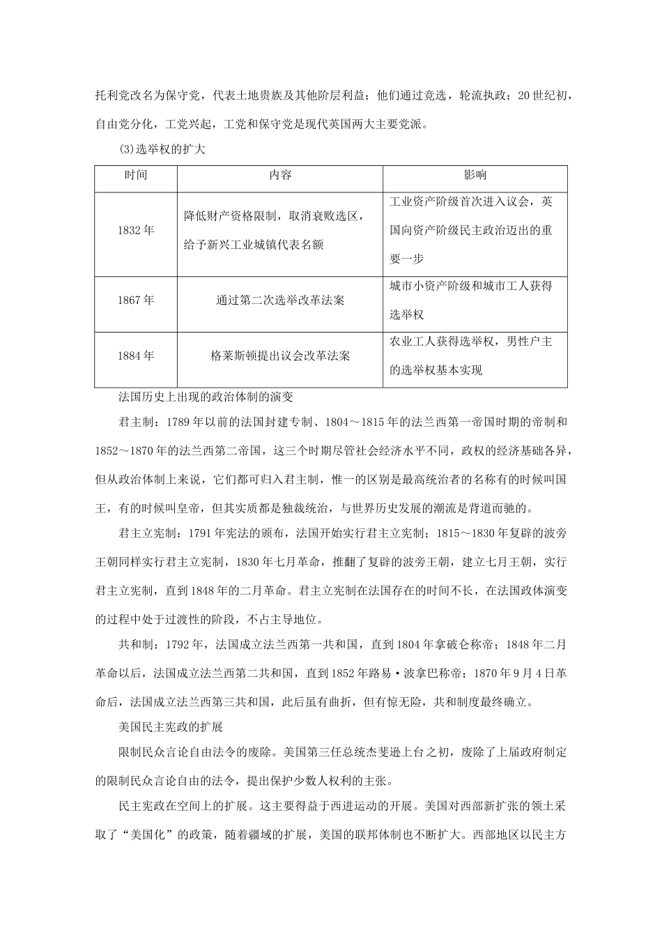 高中历史 第三单元 资产阶级民主制度的形成单元优化提升学案 岳麓版选修2-岳麓版高二选修2历史学案_第2页
